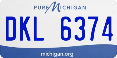 MI license plate DKL6374