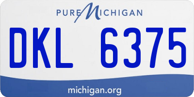 MI license plate DKL6375