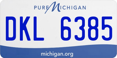 MI license plate DKL6385