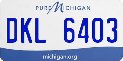 MI license plate DKL6403