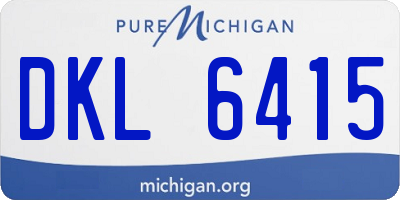 MI license plate DKL6415