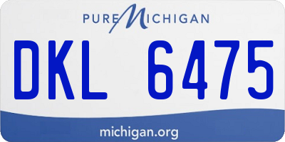 MI license plate DKL6475