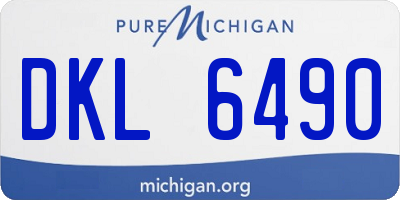 MI license plate DKL6490