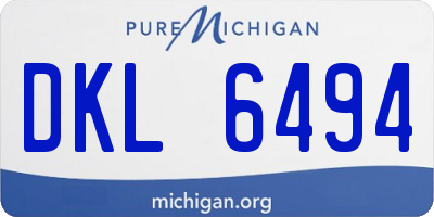 MI license plate DKL6494