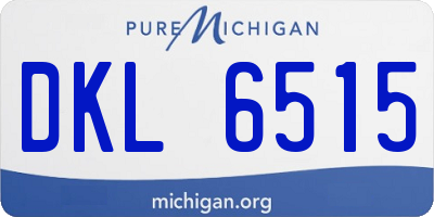 MI license plate DKL6515