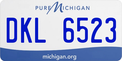 MI license plate DKL6523