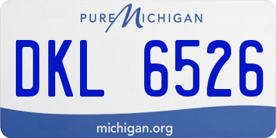 MI license plate DKL6526