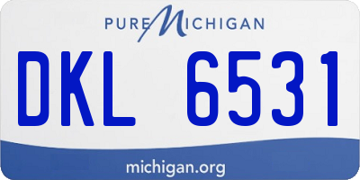 MI license plate DKL6531