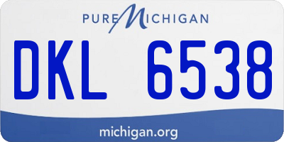 MI license plate DKL6538