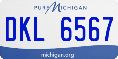 MI license plate DKL6567
