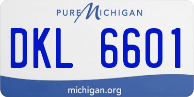 MI license plate DKL6601