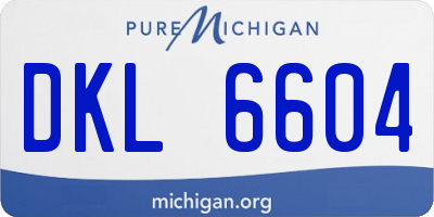 MI license plate DKL6604