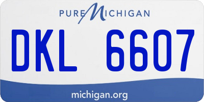 MI license plate DKL6607