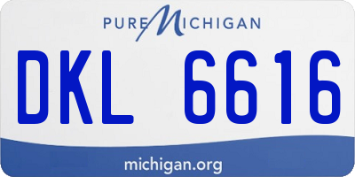 MI license plate DKL6616