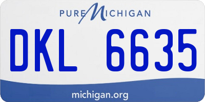 MI license plate DKL6635