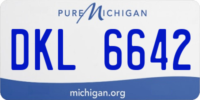 MI license plate DKL6642