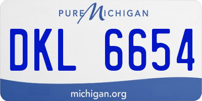 MI license plate DKL6654