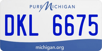 MI license plate DKL6675