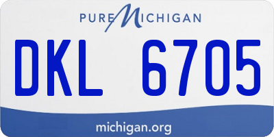 MI license plate DKL6705