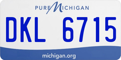 MI license plate DKL6715