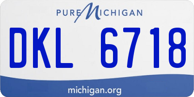 MI license plate DKL6718