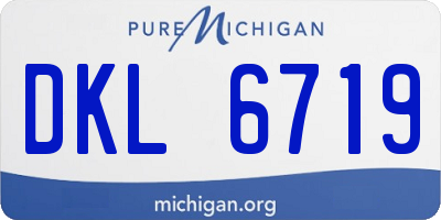 MI license plate DKL6719