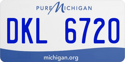 MI license plate DKL6720