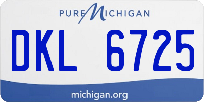 MI license plate DKL6725