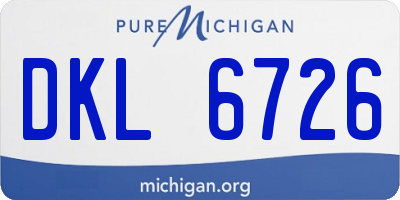 MI license plate DKL6726