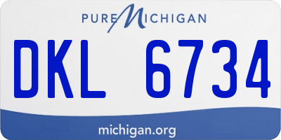 MI license plate DKL6734