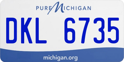 MI license plate DKL6735