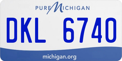 MI license plate DKL6740
