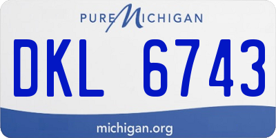 MI license plate DKL6743
