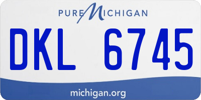 MI license plate DKL6745