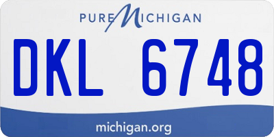 MI license plate DKL6748