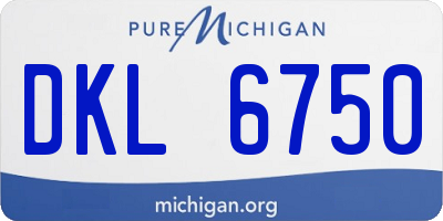 MI license plate DKL6750