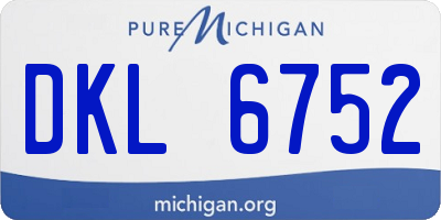MI license plate DKL6752