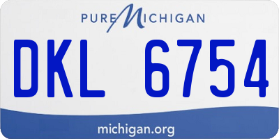 MI license plate DKL6754