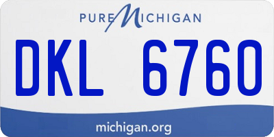 MI license plate DKL6760