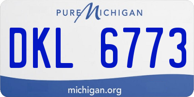 MI license plate DKL6773