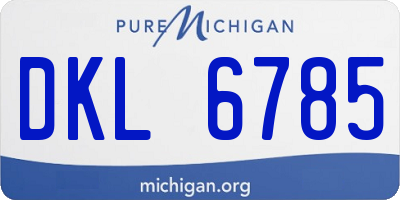 MI license plate DKL6785