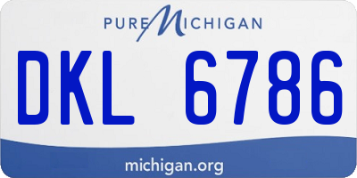 MI license plate DKL6786