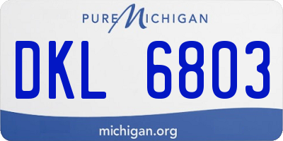 MI license plate DKL6803