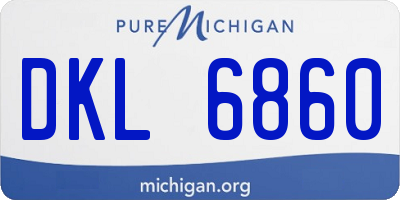 MI license plate DKL6860