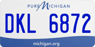 MI license plate DKL6872