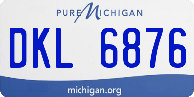 MI license plate DKL6876
