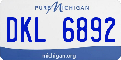 MI license plate DKL6892