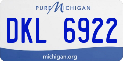 MI license plate DKL6922