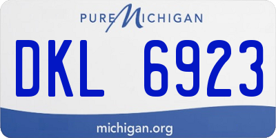 MI license plate DKL6923