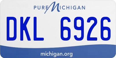 MI license plate DKL6926